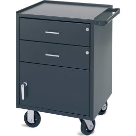 Valley Craft&#174; Vari-Tuff Mobile Utility Cabinet w/ 2 Drawers & 1 Compartment 28""W x 20""D Gray
