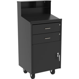 Valley Craft&#174; Vari-Tuff Mobile Shop Desk 2 Drawers Pigeonhole Riser 23""W x 20""D x 51""H Gray