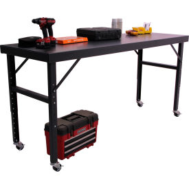 Valley Craft&#174; Mobile Adjustable Height Workbench 84 x 28"" Steel Square Edge