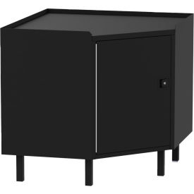 Valley Craft&#174; 36 x 36 Corner Workbench Left Hinge Square Tube Leg Steel Square Edge Black