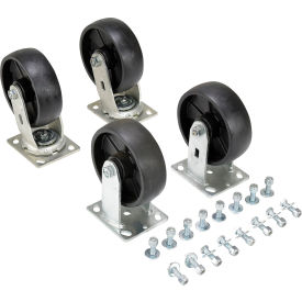 Vestil&#153; 6"" x 2"" Glass-Filled Nylon Caster Kit 4800 lb. Capacity Black