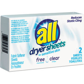 Free Clear Vend Pack Dryer Sheets Fragrance Free 2 Sheets/Box 100 Box/Case