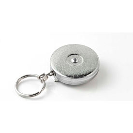 KEY-BAK #5 Retractable Key Reel with 24"" Stainless Steel Chain Chrome Front Steel Belt Clip