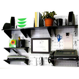 Wall Control Office Wall Mount Desk Storage and Organization Kit White/Black 48"" X 32"" X 12""