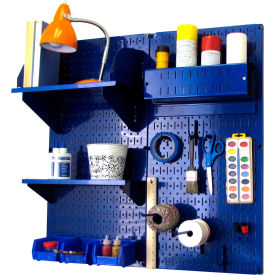 Wall Control Pegboard Hobby Craft Organizer Storage Kit Blue 32"" X 32"" X 9""