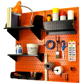 Wall Control Pegboard Hobby Craft Organizer Storage Kit Orange/Black 32"" X 32"" X 9""