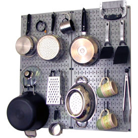 Wall Control Kitchen Pegboard Pack Storage & Organization Kit Gray/Black 32"" X 32"" X 6""