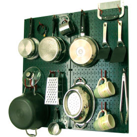 Wall Control Kitchen Pegboard Pack Storage & Organization Kit Green/Red 32"" X 32"" X 6""