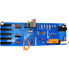 Wall Control Pegboard Master Workbench Kit Blue/Black 96"" X 32"" X 9""