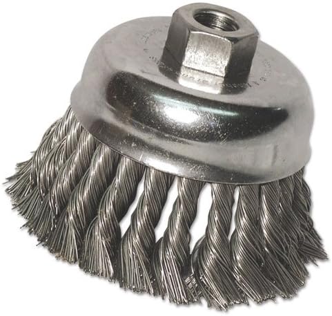 Knot Cup Brushes - 6" Knotted Wire Cup Brush for Grinders - Heavy-Duty Conditioning for Metal sr-6.025 5/8-11 Pack of 1