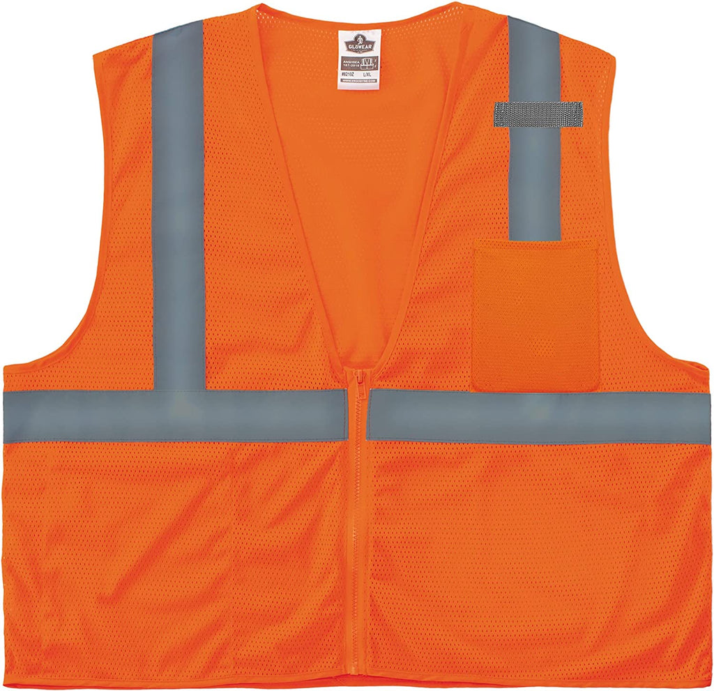 Ergodyne GloWear Type Class 2 Economy Vest with Pocket Zipper Closure 2XL/3XL Orange Pack of 1