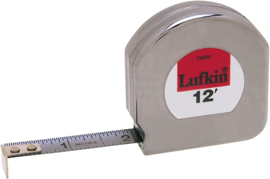 Crescent Lufkin 1/2" x 12' Mezurall® Chrome Clad® A8 Tape Measure - C9212 Silver Pack of 1