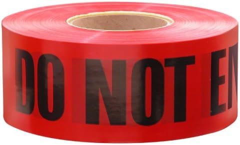 Empire Level 11-081 Barricade DANGER-DO NOT ENTER Tape, Red with a Bold Black Print for High Visibility, Tear Resistant Design 1000-Feet by 3-Inch, Red/Black Pack of 1