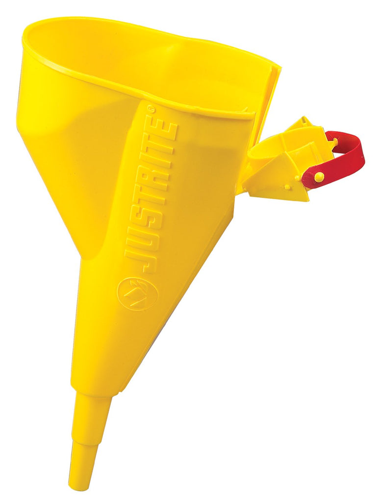 Justrite 400-11202Y Polyethylene Funnel with Steel Safety Slip, Yellow