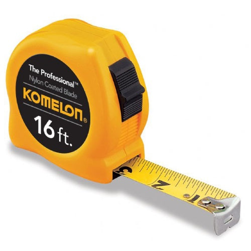 Komelon "16"-Inch by 3/4-Inch Yellow Case The Professional Nylon Coated Steel Blade Tape Measure