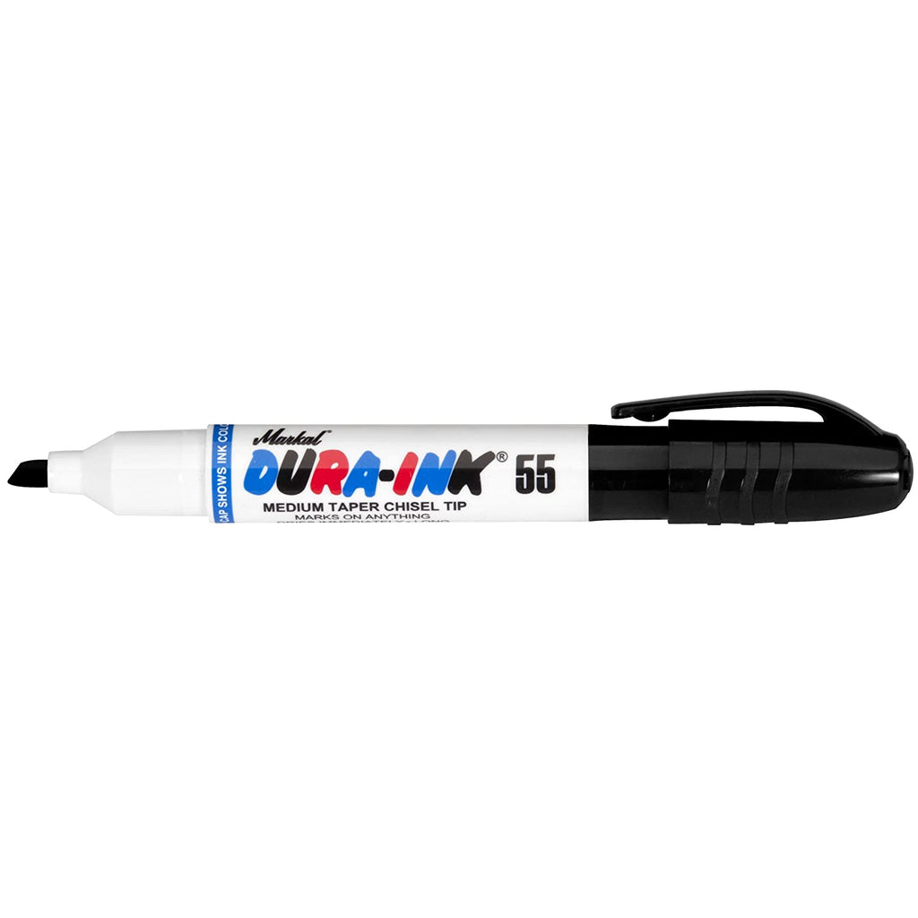 Markal 96529 Dura-Ink 55 Permanent Ink Marker with Medium Chisel Tip Black Pack of 12