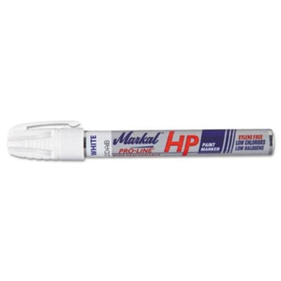 Markal - 96960 Pro-Line HP High-Performance Liquid Paint Marker with 1/8" Bullet Tip, White Pack of 12