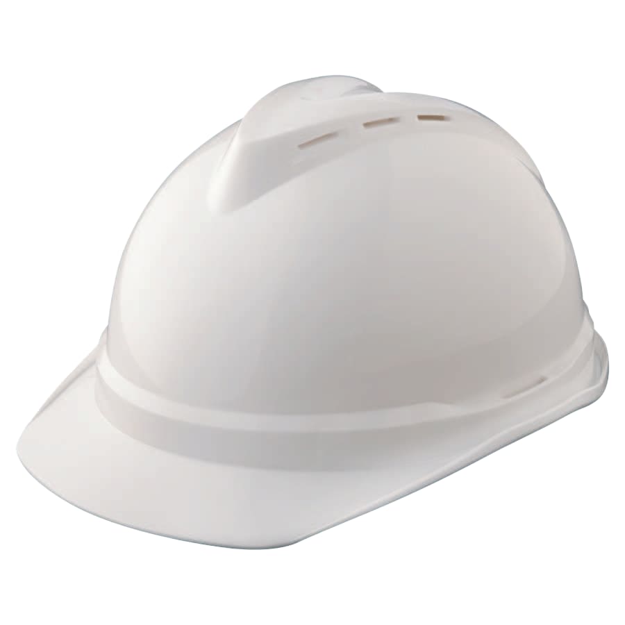 MSA 454-10034018 V-Gard 500 White Cap Style Safety Hard Hat With Fas-Trac III Ratchet Suspension Pack of 1