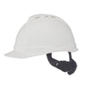 MSA 10034027 V-Gard 500 Cap Style Safety Hard Hat With 6-Point Fas-Trac III Ratchet Suspension | Polyethylene Shell, Superior Impact Protection, Self Adjusting Crown-Straps - Standard Size in White