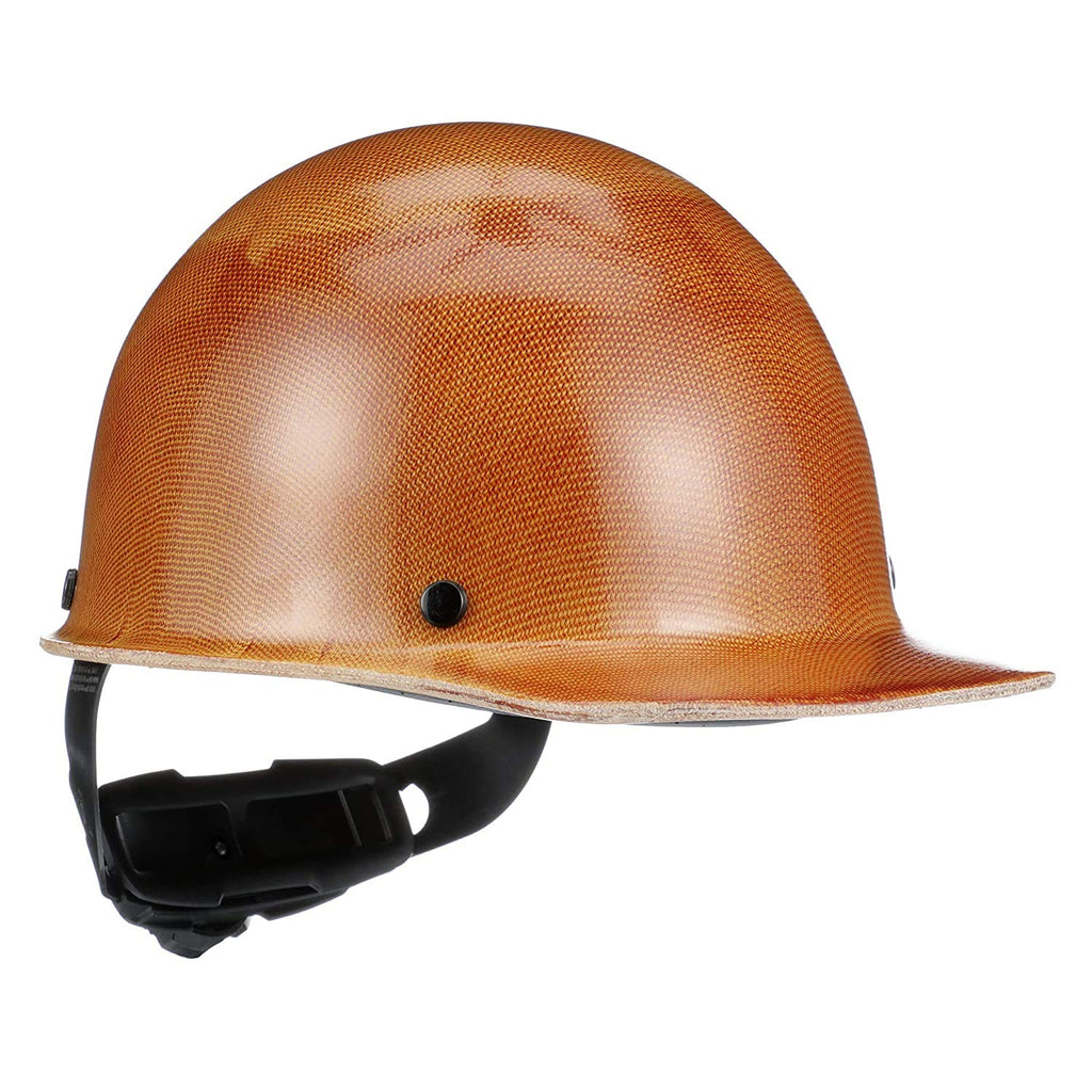 MSA 475405 Large Skullgard Cap Style Safety Hard Hat with Fas-Trac III Ratchet Suspension | Non-slotted Cap, Made of Phenolic Resin, Radiant Heat Loads up to 350F - Large Size in Natural Tan