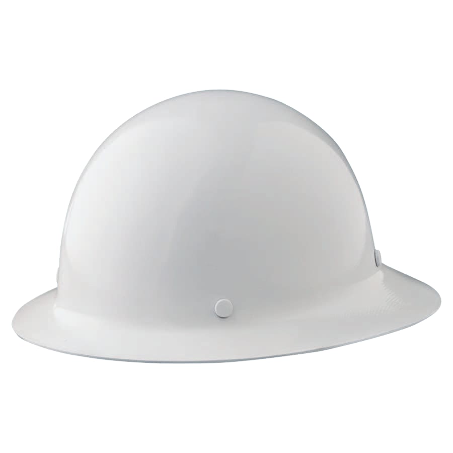 MSA 454-475408 Skullgard Full-Brim Hard Hat with Fas-Trac III Ratchet Suspension | Non-slotted Hat Pack of 1