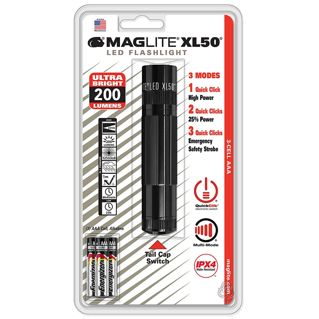 Maglite Original XL50 Maglite 3Cell AAA LED Flashlight Torch Light Pack of 1