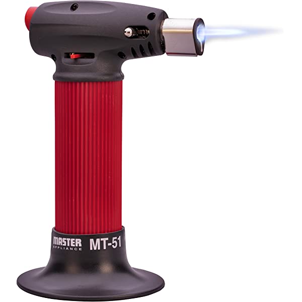 Master Appliance MT-51 Professional Butane Torch Lighter Hand Held Torch Lighter Adjustable Flame Mini Blow Torch Refillable with Butane Fuel for Soldering Electrical Connectors Kitchen Cooking