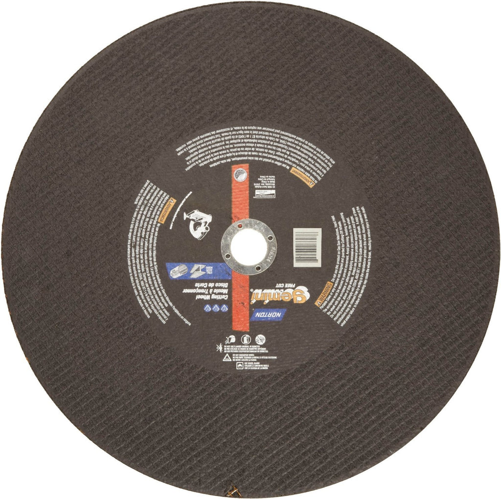 Norton Gemini Chop Saw Reinforced Wheel 14 in dia 7/64 in Thick 1 in Arbor Very Coarse Pack of 1