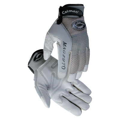 Caiman 2970-4 Medium Genuine American Deerskin Multi Activity Glove Gray and Silver