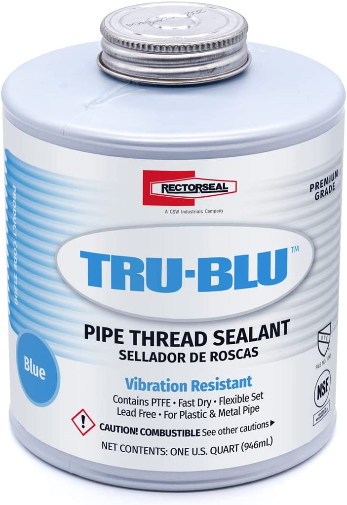 Rectorseal 31300 Quart Brush Top Tru-Blu Pipe Thread Sealant Blue Pack of 1