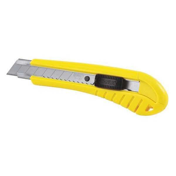 Stanley Standard Snap-Off Knife 18 mm Steel Blade Plastic Handle Yellow Pack of 1
