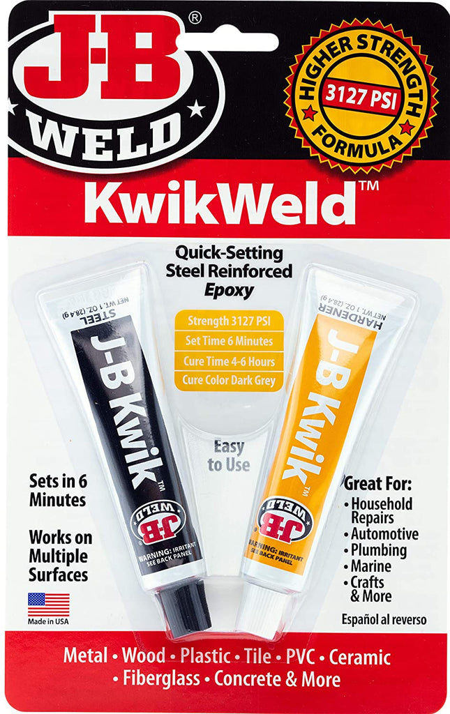 J-B Weld 8276 KwikWeld Quick Setting Steel Reinforced Epoxy - Dark Grey 2 oz Pack of 1