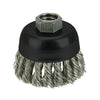 Weiler 13258 2-3/4" Single Row Knot Wire Cup Brush, .020" Stainless Steel Fill, 5/8"-11 UNC Nut, Made in the USA
