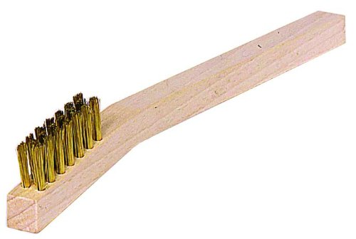 Weiler 44189 Small Hand Wire Scratch Brush Brass Fill Wood Block 3 X 7 Rows Made in the USA Pack of 1
