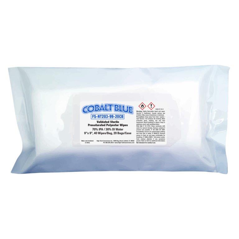 Sterile Presat Polyester FS-NT203-99-20CB Cleanroom Wiper Double Knit Polyester Lint Free Nonwoven Wipe 40pcs/bag (9" x 9")