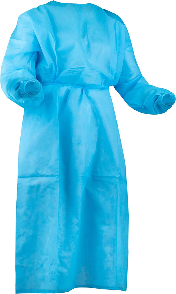 Spunbounded Polypropylene GAH-GISO2BX Level 2 Disposable Non-Surgical Isolation Gowns Blue 5 pcs/case (5 Bags of 10 Gowns per case)