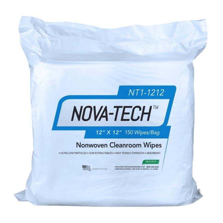 Polycellulose NT1-1212 Clean Room Wiper Double Knit Polyester Lint Free Nonwoven Wipe 150pcs/bag (12" x 12")