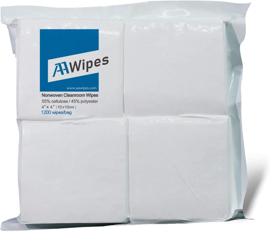 Polyester Clean Room NT203-44 Wiper Double Knit Polyester Lint Free Nonwoven Wipe 1200pcs/bag (4" x 4")