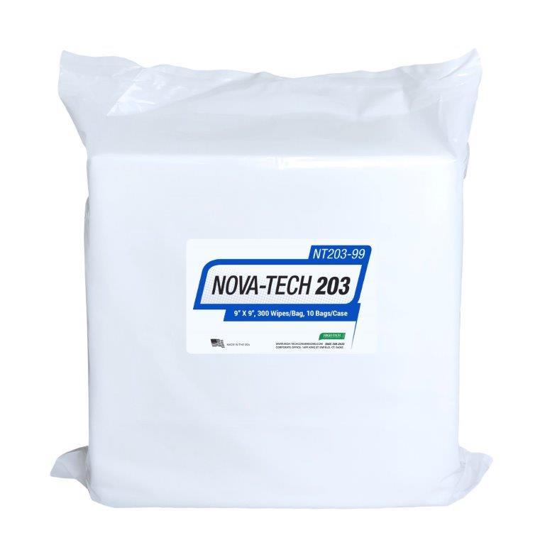 Polyester Clean Room NT203-99 Wiper Double Knit Polyester Lint Free Nonwoven Wipe 300pcs/bag (9" x 9")